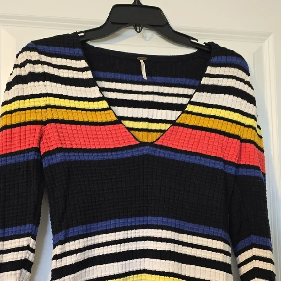 Free People Multicolor Striped Knit Dress. Size XS - Picture 3 of 15